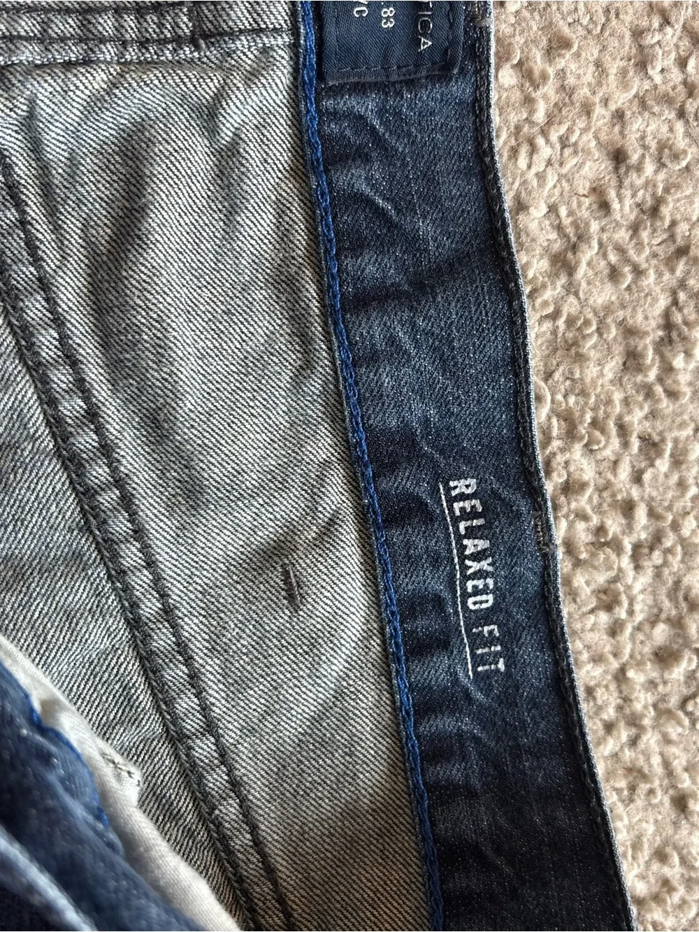 Vintage Nautica Men's Relaxed Dark Blue Straight-Leg Jeans Sz 38x34 90s Y2K